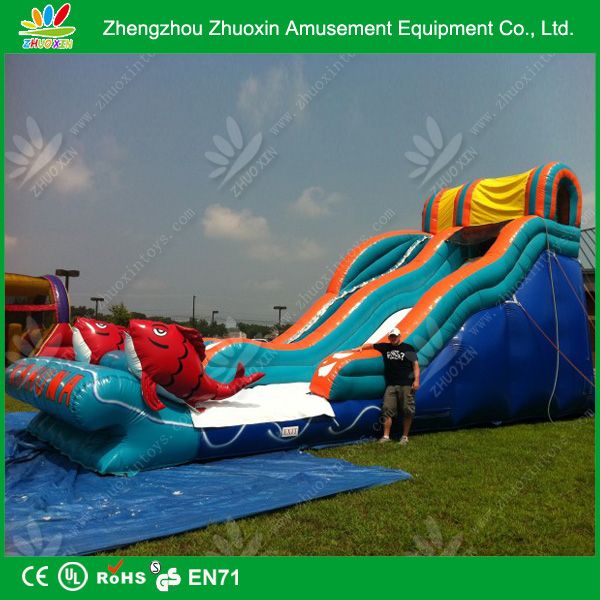 size and design customized inflatable water slide 