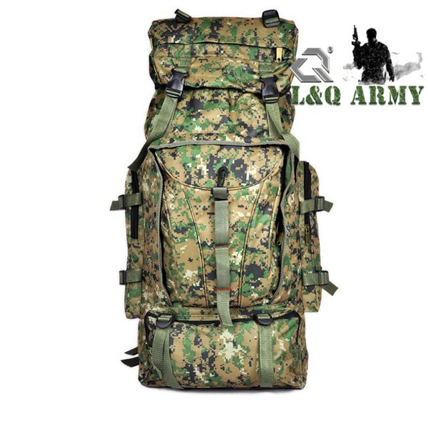 Camouflage Backpack Rucksack 70L Waterproof Internal Frame Climbing Camping Hiking Backpack 