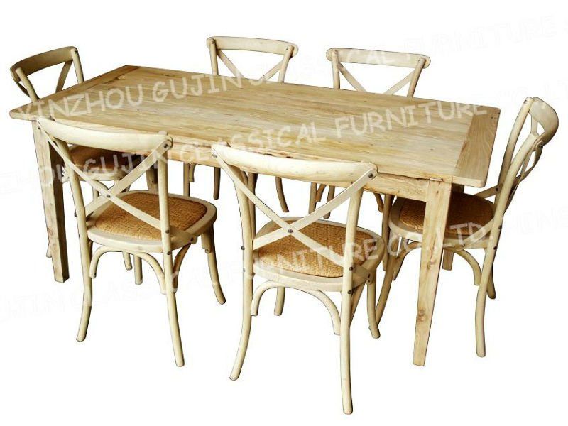 Vintage Reclaimed Solid Wood Dining Tables and Chairs