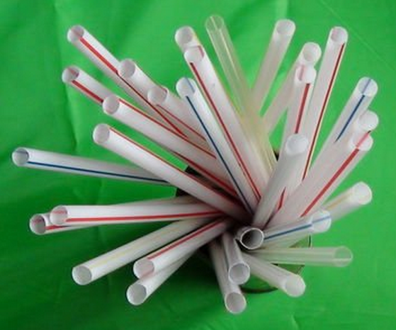 Striped Straw Plastic