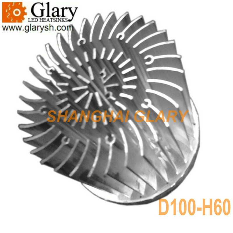 100mm 25W Cold Forging LED Light Aluminum 1070 Pin Fin Heatsinks/Cooling