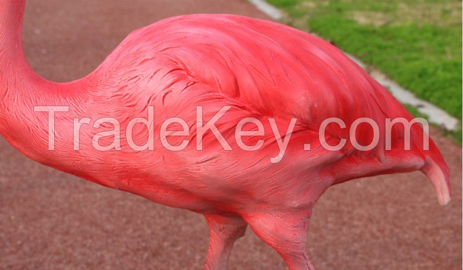 Polyresin casting flamingo statue for garden decoration