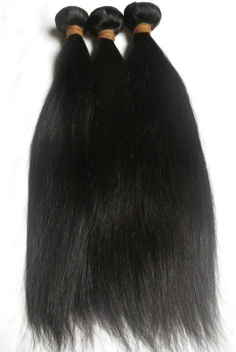 Top quality virgin brazilian straight hair 100g12-30 inch off black color