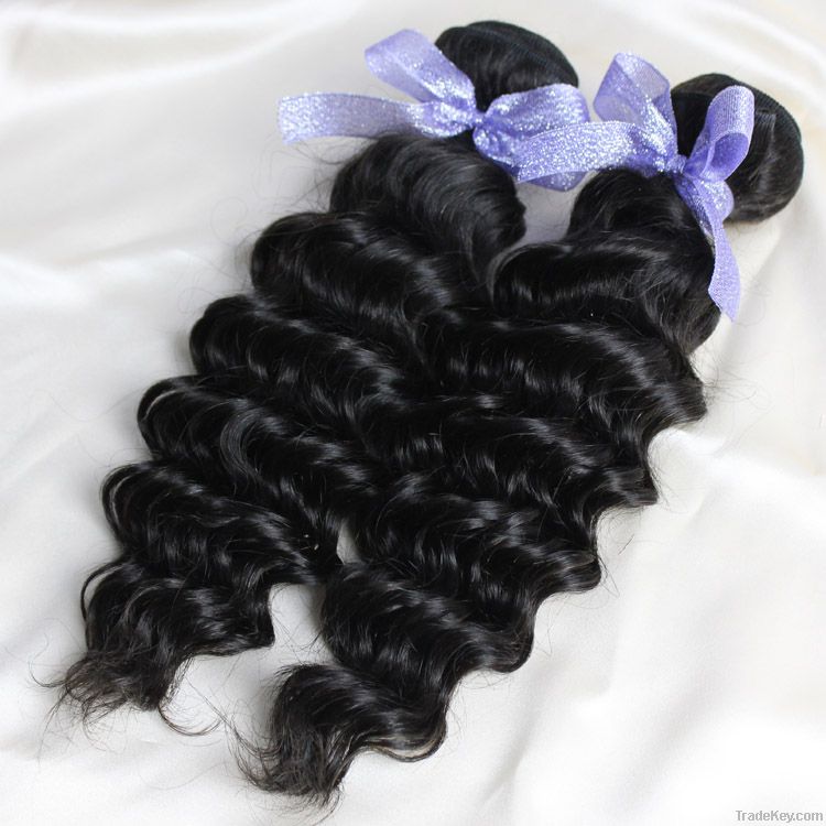 100% Brazilian Human Hair Deep weave Natural color