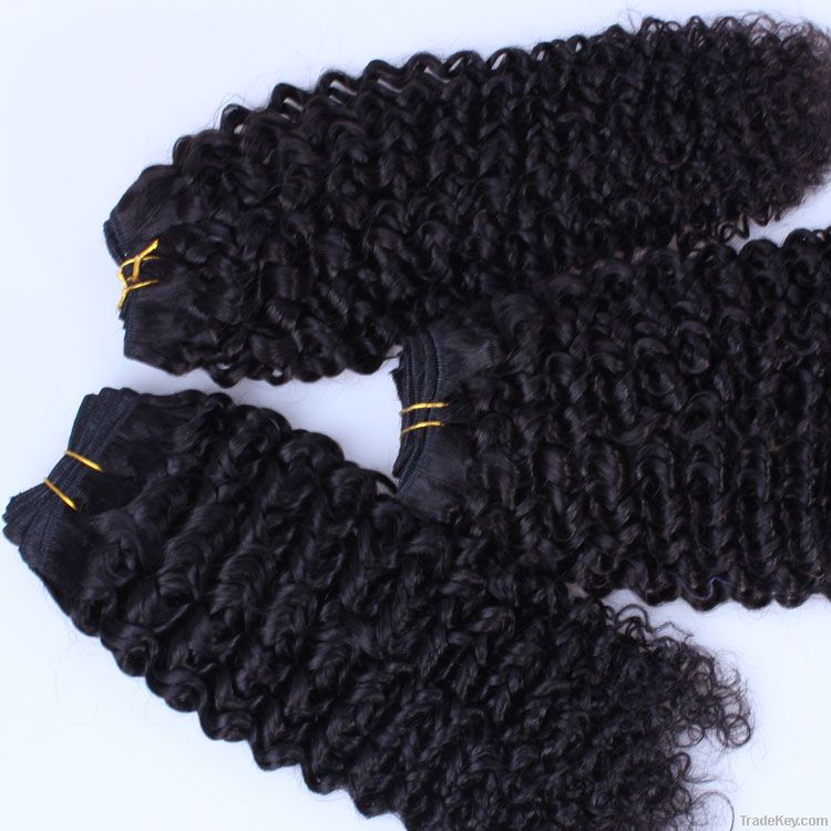 100% Brazilian Human Hair  Kinky curl Jet black