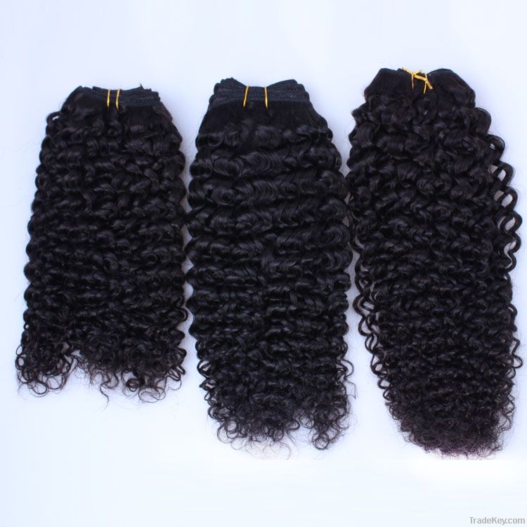 100% Brazilian Human Hair  Kinky curl Jet black