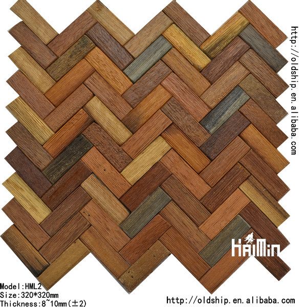 rustic solid wood wall mosaic