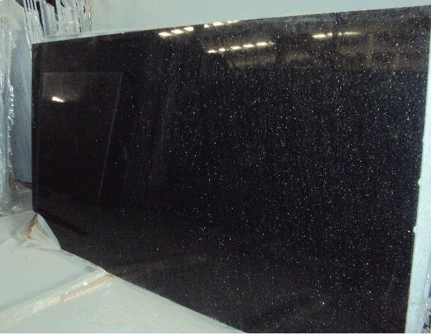 Natural absolute black granite and black galaxy granite slabs