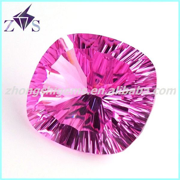 pink cushion Millennium cut CZ precious stone