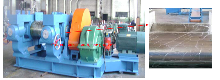 Semi-automatic rubber powder production machine