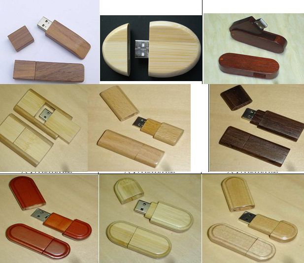 Wood USB Flash Drives 64MB to 32GB