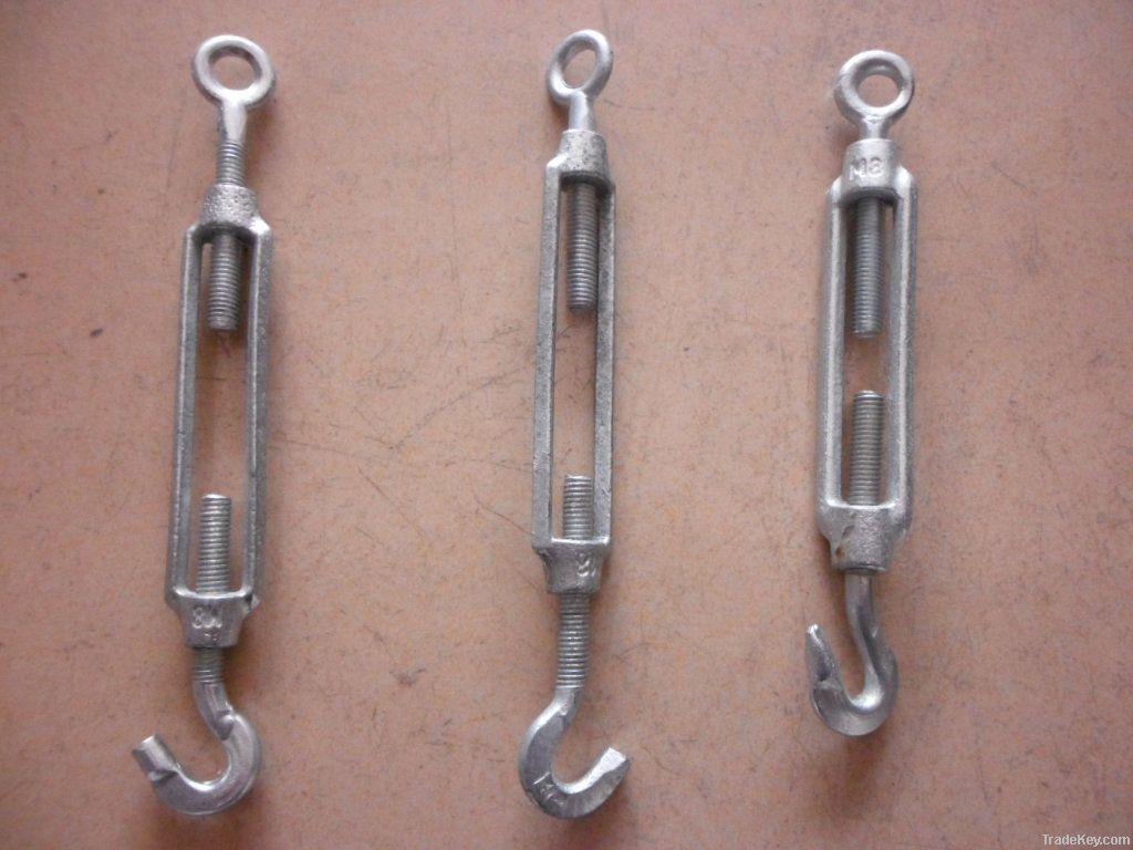 Hot dip galvanized drop forged turnbuckle hook&amp;eye