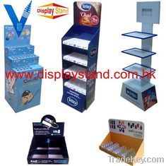 Off-set POP Cardboard Floor Display Stand