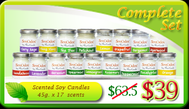 Soy Candles Complete Set - 100% Natural Soy Wax Candles with Pure Essential Oils