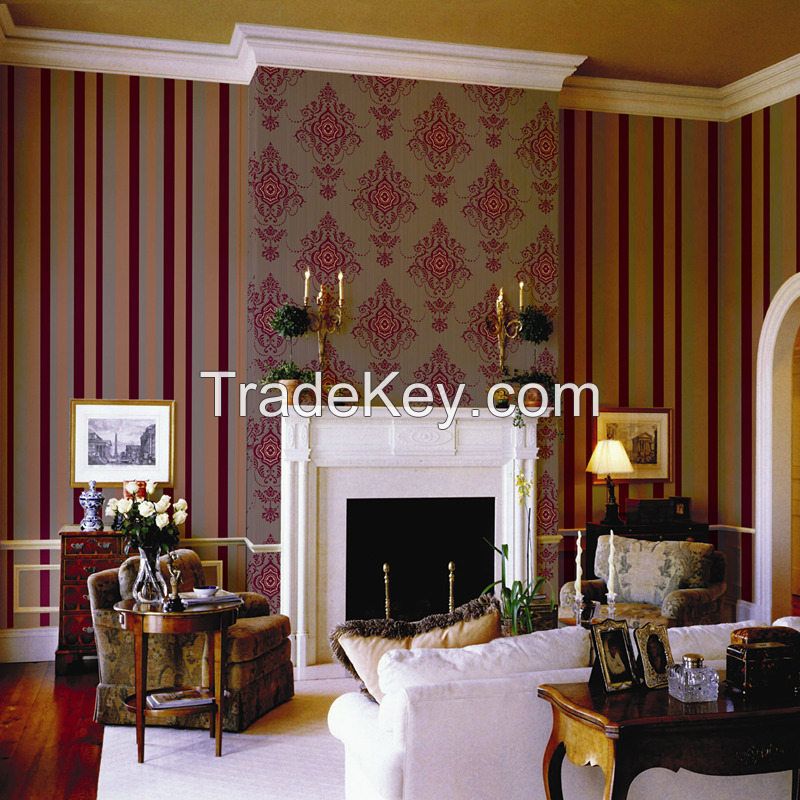 High quality wallpaper/flock wallpaper/PVC wallpaper/velvet wallpaper manufacturer