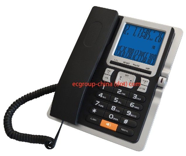 Landline phone in stock, caller ID corded telephone for home and office, OEM manufacturer.