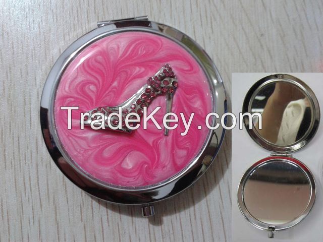 Pink Epoxy Compact Mirror LFM2102 Diamonded High Heel Mirror