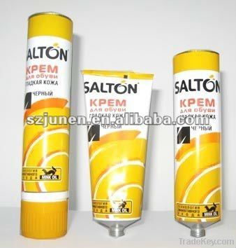 Aluminum collapsible shoe polish tube