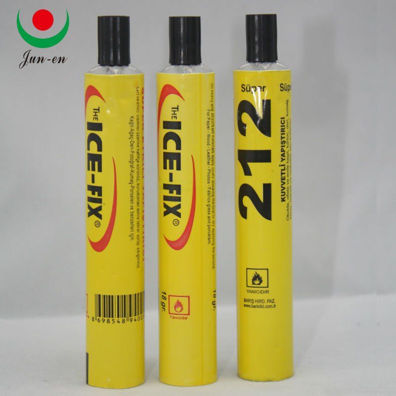 Aluminum collapsible adhesive tube