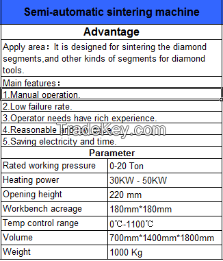 semi-automatic hydraulic sintering machine