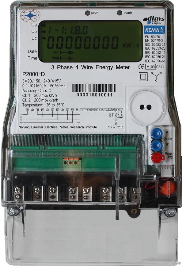 Kema Certified Dlms Compliant Three Phase Energy Meter P2000-D