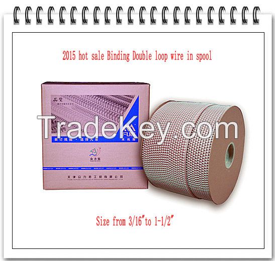 2015 hot sale office binding supplies double loop wire/double coil/twin ring wire in spool package