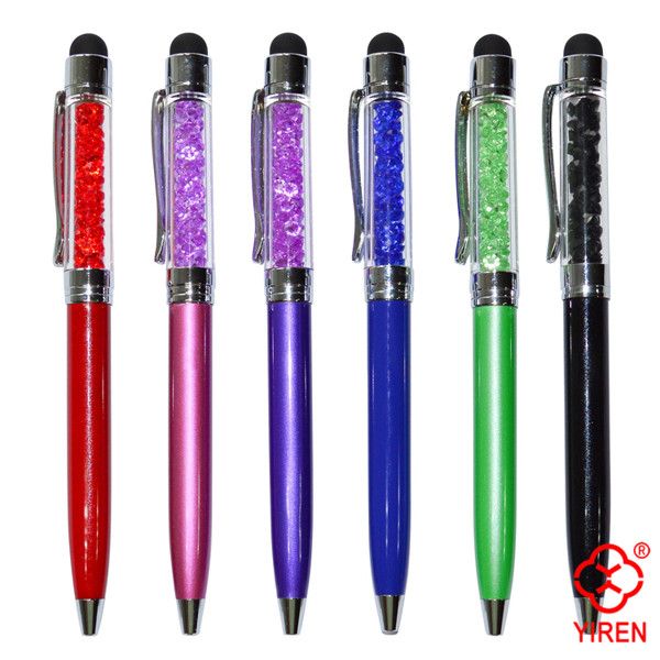 Popular Crystal Ballpoint Pen with cute pendant Beautiful Gift , muti-function Pen with Screen touch, hot selling!