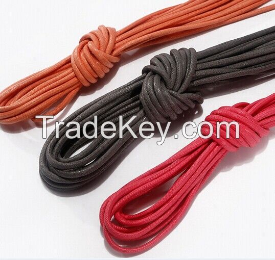 Cotton round wholesale waxed shoelace