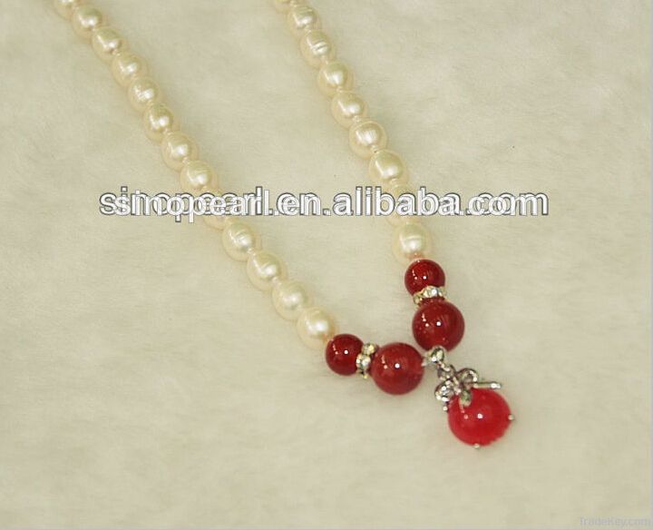 Nuture pearl necklace , rice round , best price, Sino Pearl