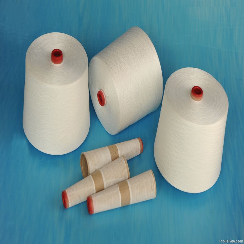 raw white 100% spun polyester yarn for sewing