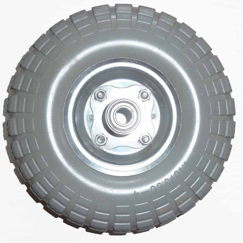 3.50-4 FLAT FREE solid PU tire rubber wheel for hand truck, wheelbarrow, garden cart, trolley