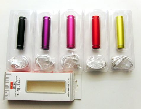 OEM Lipstick-sized 2200mah portable mobile power banks for mobile phone digital devices