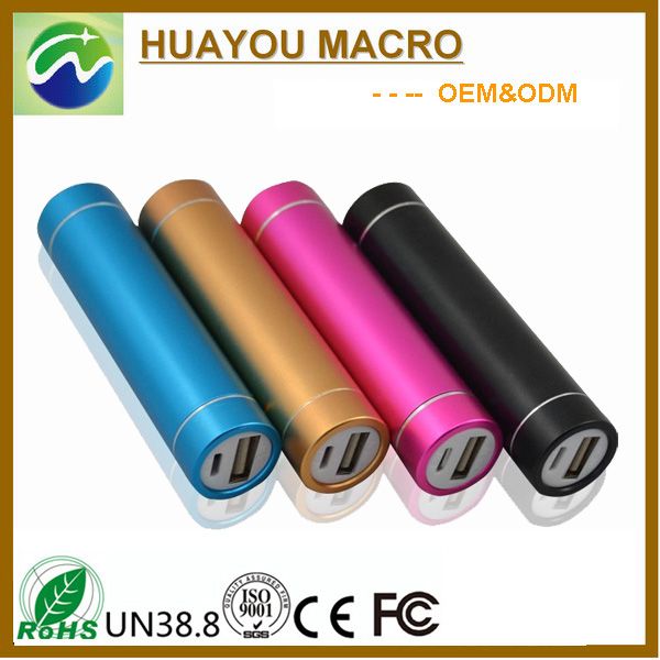 OEM Lipstick-sized 2200mah portable mobile power banks for mobile phone digital devices