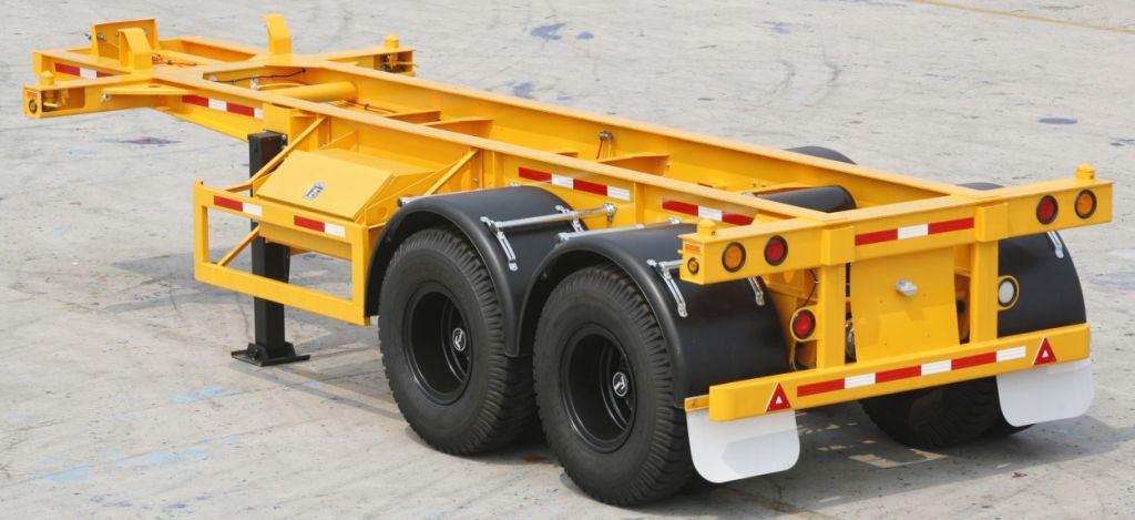 2 Axle low bed container semi trailer 