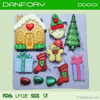 Christmas silicone mould/ cake decoration mould/ chocolate silicone mo