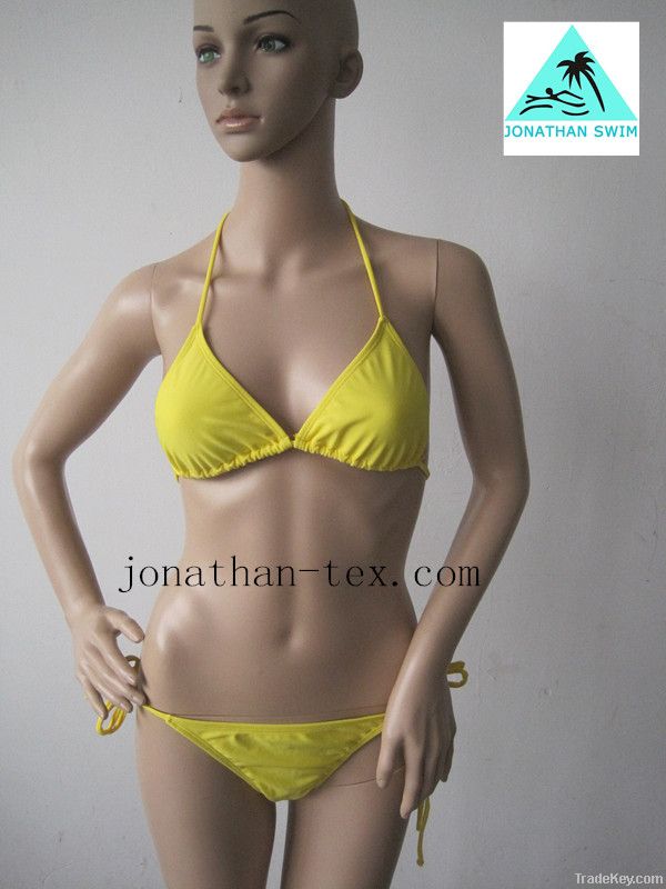 Hot selling yellow sexy fashion bright color ladies bikini swinwear