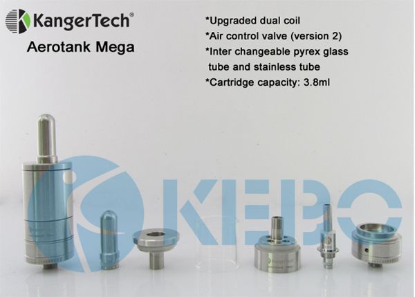 Best bottom dual coil tank Kanger Aerotank Mega glassomizer