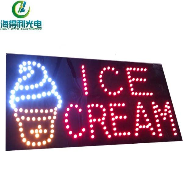 animated acrylic ice cream led signage China 