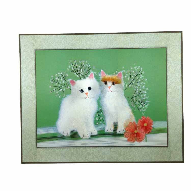 Embroidery Decoration - Two Cats 