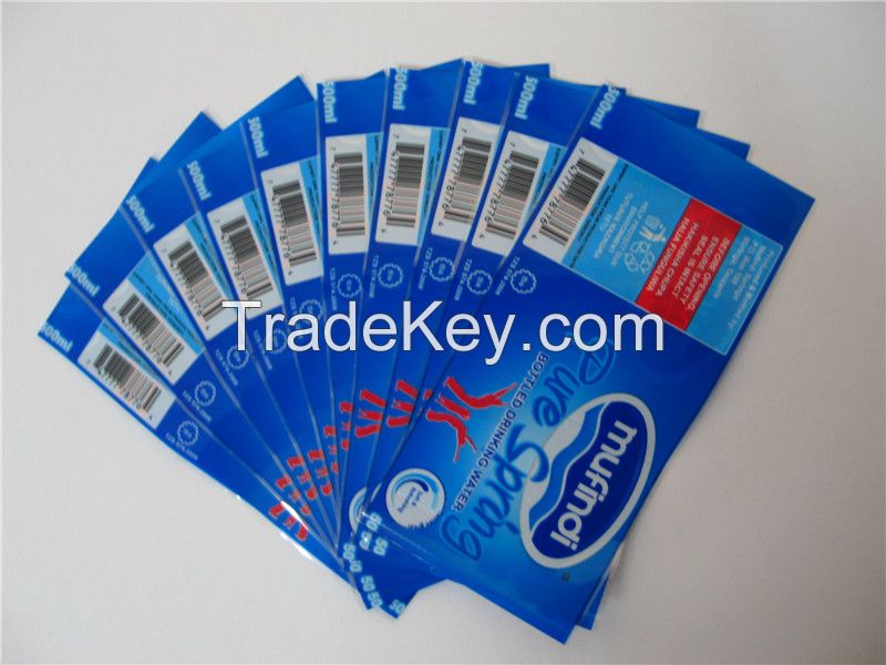 30u customized shrink plastic water bottle labels 