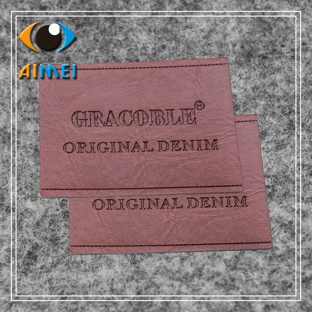 Custom Leather Tags For Clothing Jeans Pu Leather Label Custom