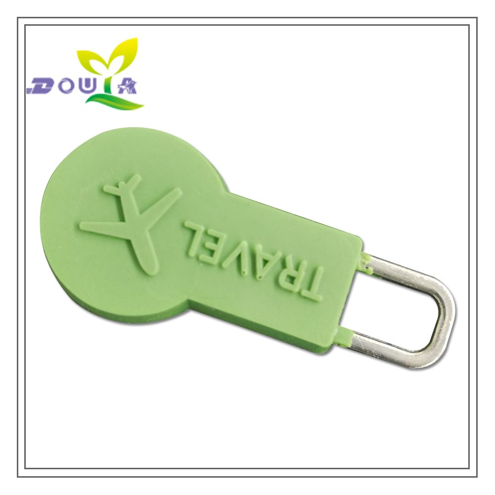 Custom rubber zipper Pull handle with personal name for slider clothing Plastic tags bags silicone labels for gift pvc label