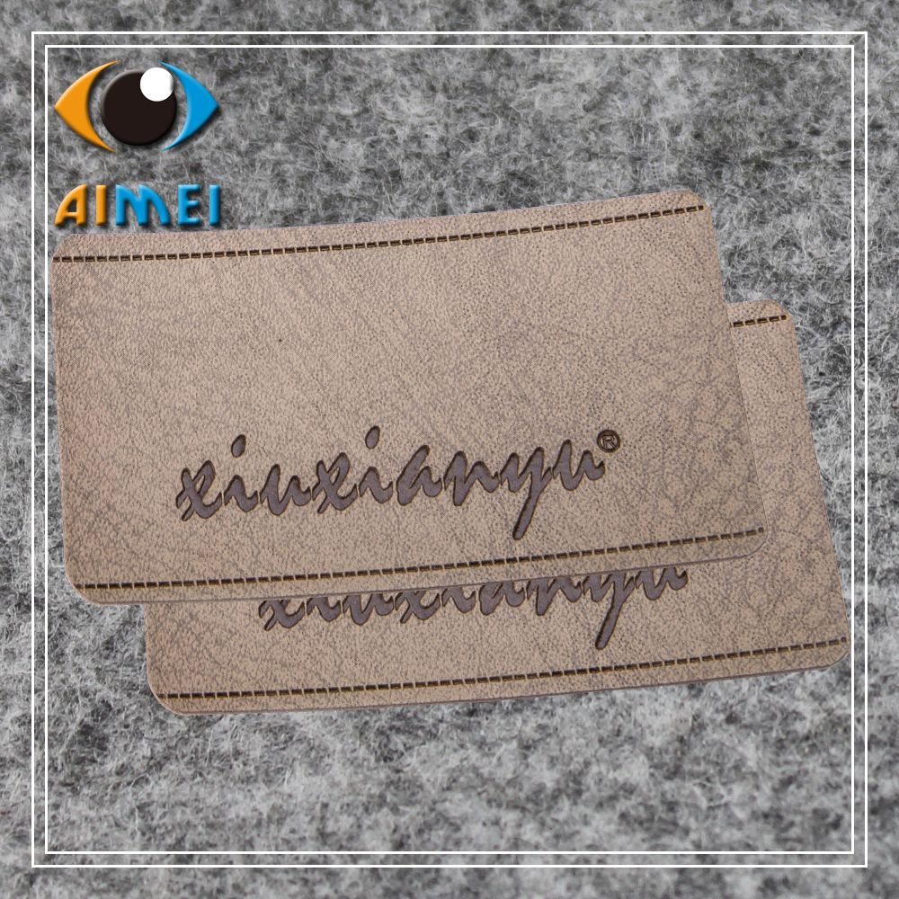 Customized handmade leather labels for Clothing custom label leather patchwork accessories with brand logo patches of leather