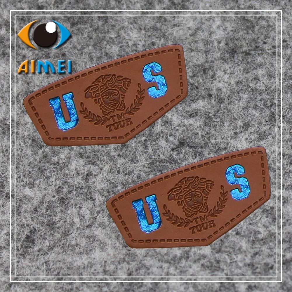 Customized handmade leather labels for Clothing custom label leather patchwork accessories with brand logo patches of leather