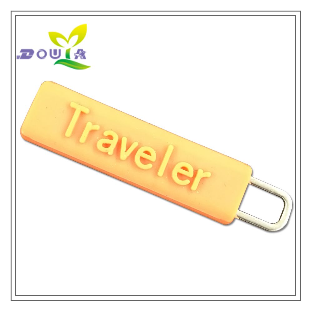 Custom rubber zipper Pull handle with personal name for slider clothing Plastic tags bags silicone labels for gift pvc label