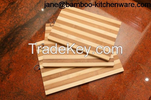 Juvo Bamboo Cutting Board with ring  Solid 3 layer chopping Set