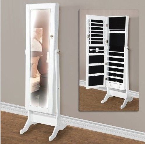 Wooden Mirror Jewelry Cabinet