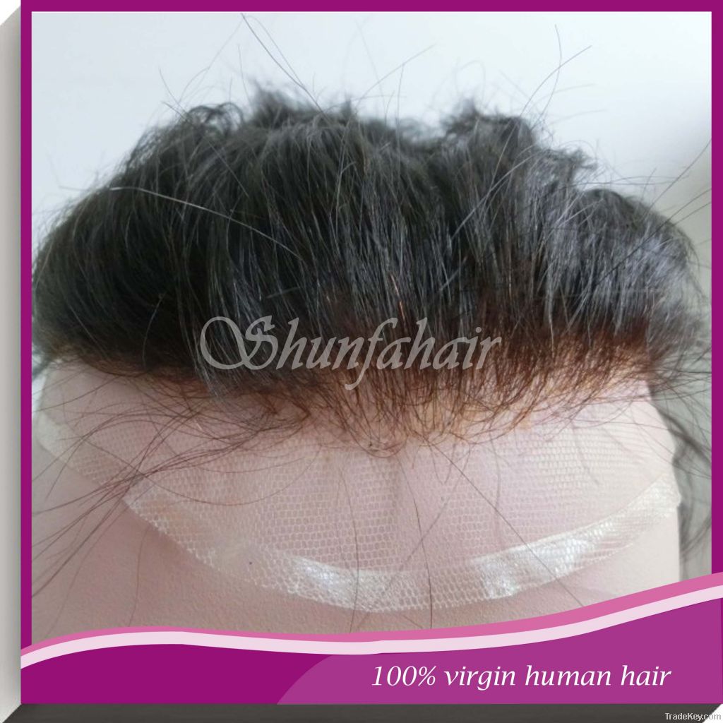 Natural hair toupee/high qualityvirgin human hair men&#039;s toupee