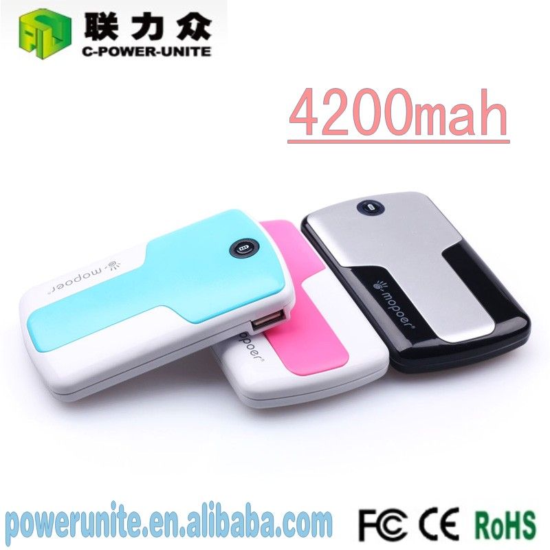 Design Patented Portable Power Bank for iPhone/Samsung, 4200mAh Lithium Polymer Battery