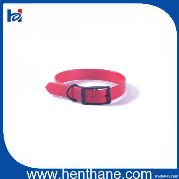 Hot Red TPU hunting dog collar with gun black metal buckle